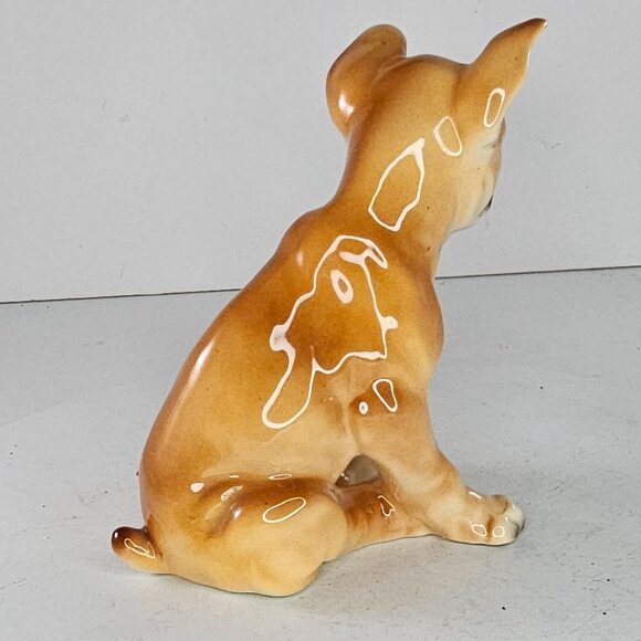 Vintage Boxer Dog Figurine Ceramic Collectible Statue Sitting Japan - Picture 4 of 8